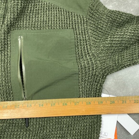 Bass Outdoor Olive Green Quarter-Zip Pullover Sweater S Mens NWT 6385 - Picture 7 of 8
